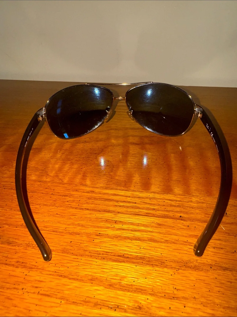 Ray-Ban Black/Silver Frame Sunglasses with Black Lenses with original case